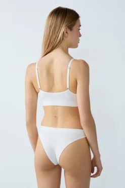 ETAM Braguitas Novias|Tanga Brasileño|Cómodo tanga de algodón CRUDO