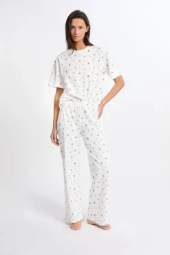 ETAM Los Pijamas Más Responsables|Pijamas 2 Y 3 Piezas|Conjunto de pijama de 2 piezas con estampado de algodón CRUDO