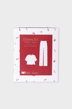 ETAM Los Pijamas Más Responsables|Pijamas 2 Y 3 Piezas|Conjunto de pijama de 2 piezas con estampado de algodón CRUDO