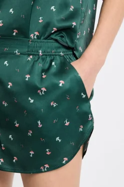 ETAM Los Pijamas Más Responsables|Pijamas 2 Y 3 Piezas|Conjunto de pijama de 2 piezas con estampado efecto satén IMP FOND VERT