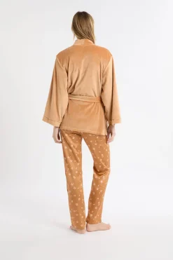 ETAM Pijamas 2 Y 3 Piezas|Conjunto de pijama de 3 piezas de satén con estampado floral IMP FD MARR&Oacute;N