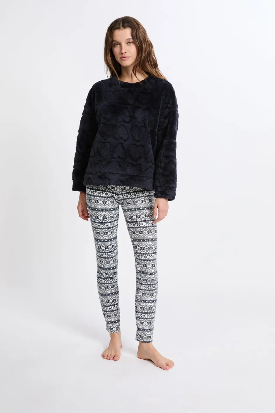 ETAM Los Pijamas Más Responsables|Pijamas 2 Y 3 Piezas|Conjunto de pijama de 2 piezas con estampado MARINO