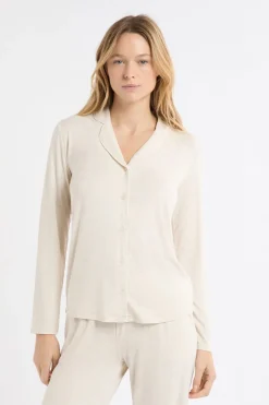 ETAM Los Pijamas Más Responsables|Pijamas Esenciales|Conjunto de pijama de 2 piezas de manga larga BEIGE