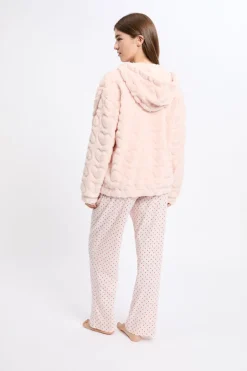 ETAM Los Pijamas Más Responsables|Pijamas Calentitos|Conjunto de pijama de 3 piezas con estampado de algodón ROSA