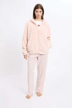 ETAM Los Pijamas Más Responsables|Pijamas Calentitos|Conjunto de pijama de 3 piezas con estampado de algodón ROSA
