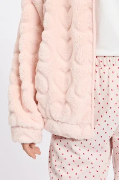 ETAM Los Pijamas Más Responsables|Pijamas Calentitos|Conjunto de pijama de 3 piezas con estampado de algodón ROSA