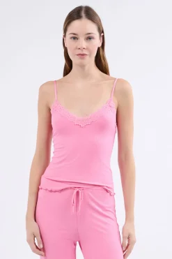 ETAM Pijamas 2 Y 3 Piezas|Los Pijamas Más Responsables|Conjunto de pijama de 2 piezas de punto fino ROSA