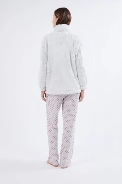 ETAM Pijamas Calentitos|Pijamas 2 Y 3 Piezas|Conjunto de pijama de 3 piezas GRIS