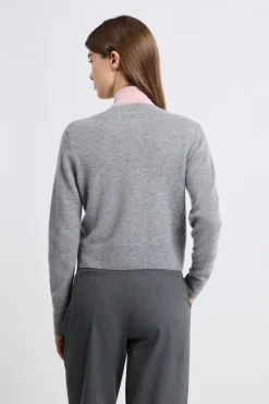 ETAM 100% Cashmere|Chaquetas|Cárdigan con botones de cachemira GRIS