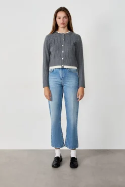 ETAM Chaquetas|Cárdigan de cuello redondo con botones GRIS