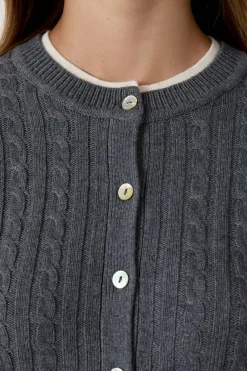 ETAM Chaquetas|Cárdigan de cuello redondo con botones GRIS