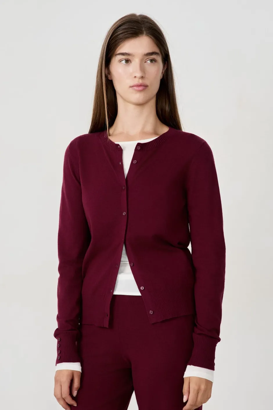 ETAM Homewear|Pijamas Calentitos|Cárdigan de manga larga BURDEOS GRANATE
