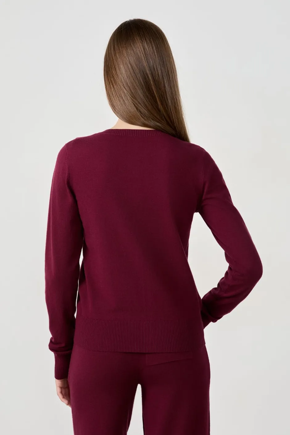 ETAM Homewear|Pijamas Calentitos|Cárdigan de manga larga BURDEOS GRANATE