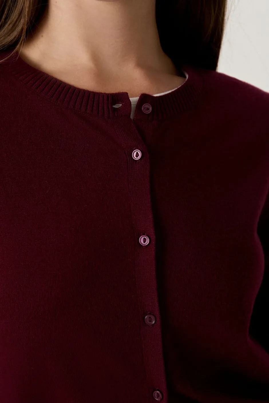 ETAM Homewear|Pijamas Calentitos|Cárdigan de manga larga BURDEOS GRANATE
