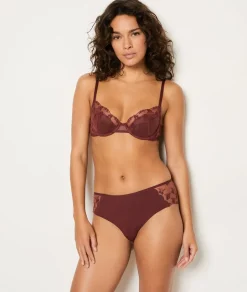 ETAM Culotte|Culote de tul bordado TERRACOTA