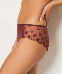 ETAM Culotte|Culote de tul bordado TERRACOTA