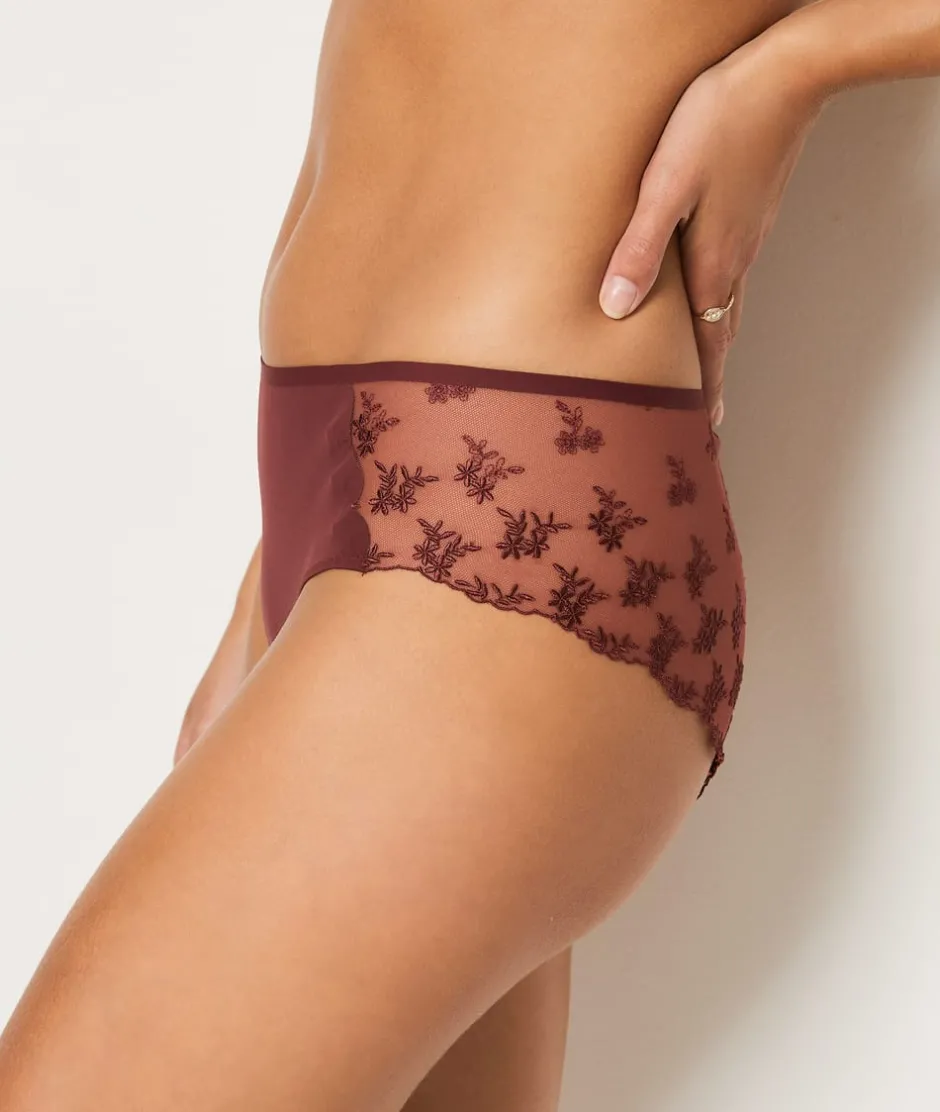 ETAM Culotte|Culote de tul bordado TERRACOTA