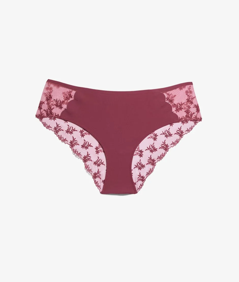 ETAM Culotte|Culote de tul bordado TERRACOTA