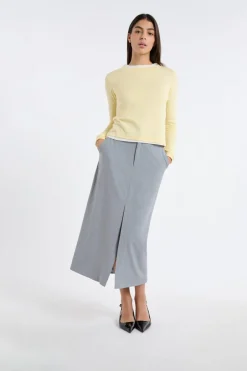 ETAM Faldas Largas|Faldas|Falda larga a rayas GRIS