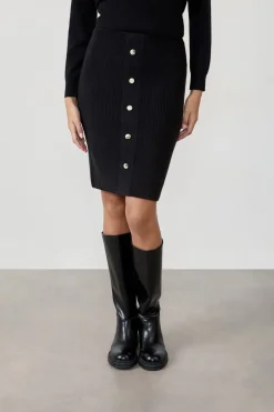 ETAM Faldas Midi|Faldas|Falda larga abotonada NEGRO