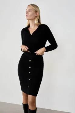 ETAM Faldas Midi|Faldas|Falda larga abotonada NEGRO