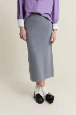 ETAM Faldas Largas|Faldas|Falda larga de punto GRIS CLARO