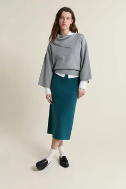 ETAM Faldas Largas|Faldas|Falda larga de punto VERDE PATO