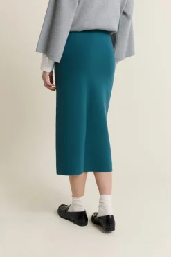 ETAM Faldas Largas|Faldas|Falda larga de punto VERDE PATO