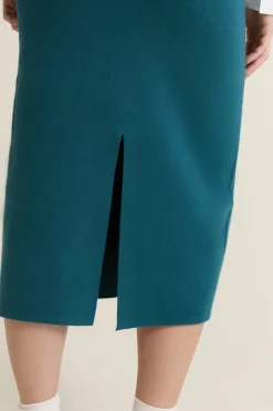 ETAM Faldas Largas|Faldas|Falda larga de punto VERDE PATO