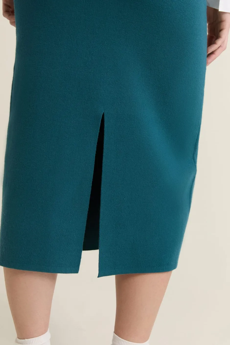 ETAM Faldas Largas|Faldas|Falda larga de punto VERDE PATO