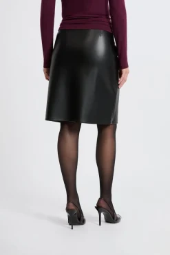 ETAM Faldas Midi|Faldas|Falda midi efecto cuero NEGRO