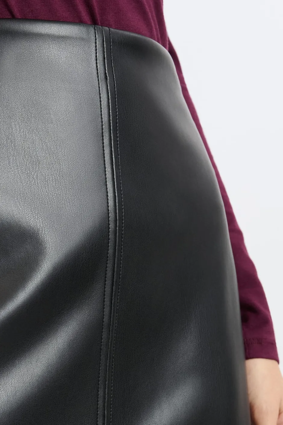 ETAM Faldas Midi|Faldas|Falda midi efecto cuero NEGRO