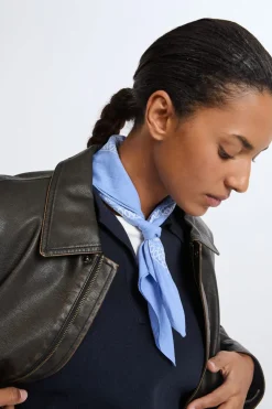 ETAM Bufandas Y Pañuelos|Foulard estampado de algodón AZUL CLARO