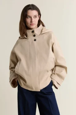 ETAM Abrigos Cortos|Abrigos|Gabardina con capucha y algodón BEIGE