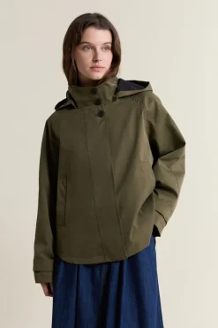 ETAM Abrigos Cortos|Abrigos|Gabardina con capucha y algodón CAQUI