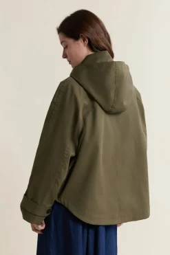 ETAM Abrigos Cortos|Abrigos|Gabardina con capucha y algodón CAQUI