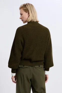 ETAM Cuello En V|Chaquetas|Gilet à manches longues grosse maille ARGILE