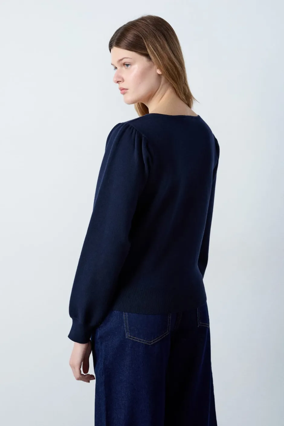 ETAM Cuello Redondo|Jerséis|Jersey con cuello de cordones AZUL MARINO