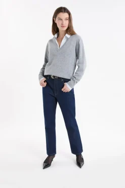ETAM Cuello En V|Jerséis|Jersey con cuello en V de lana GRIS