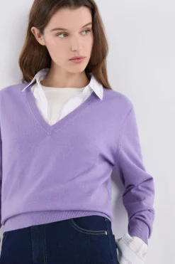 ETAM Cuello En V|Jerséis|Jersey con cuello en V de lana parma