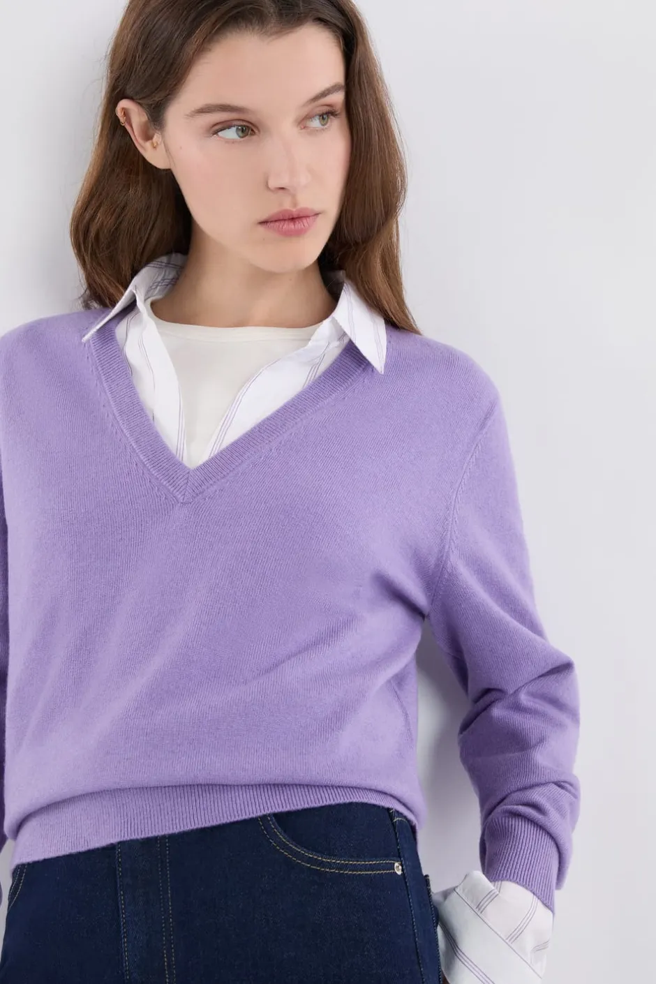 ETAM Cuello En V|Jerséis|Jersey con cuello en V de lana parma
