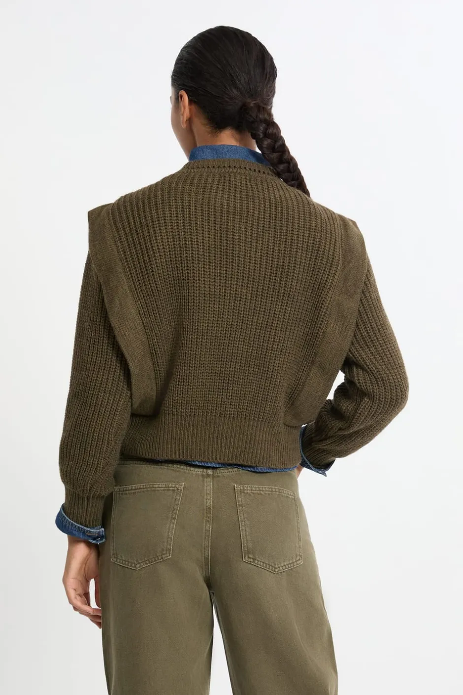 ETAM Cuello Redondo|Jerséis|Jersey con hombreras de lana ARCILLA