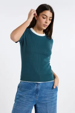 ETAM Cuello Redondo|Jerséis|Jersey de cuello redondo de punto fino VERDE PATO