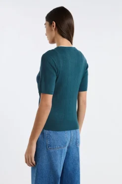 ETAM Cuello Redondo|Jerséis|Jersey de cuello redondo de punto fino VERDE PATO