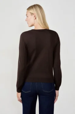ETAM Básicos|Cuello Redondo|Jersey de cuello redondo con lana CHOCOLATE