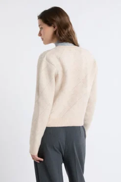 ETAM Fantasía|Cuello Redondo|Jersey de cuello redondo con estampado CRUDO