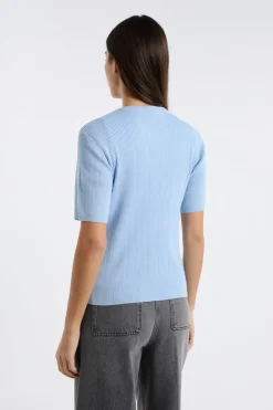 ETAM Cuello Redondo|Jerséis|Jersey de cuello redondo de punto fino AZUL