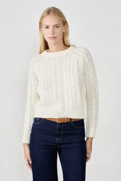 ETAM Cuello Redondo|Jerséis|Jersey de cuello redondo de punto grueso ECRU