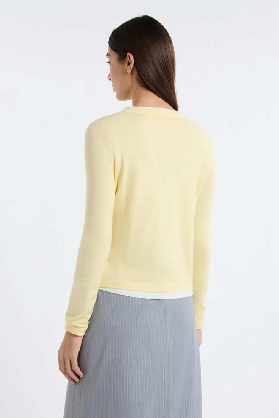 ETAM Cuello Redondo|Jerséis|Jersey de cuello redondo de lana AMARILLO PÁLIDO