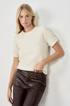 ETAM Cuello Redondo|Jerséis|Jersey de manga corta ECRU